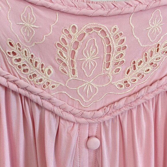 Fillyboo Pink Boho-Style Embroidered Maxi Skirt, 2 Tall - Picture 8 of 11